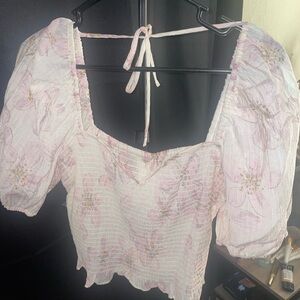 H&M Pink Cropped Blouse